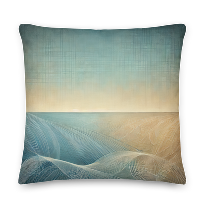 Abstract Art Pillow: Calm Horizons