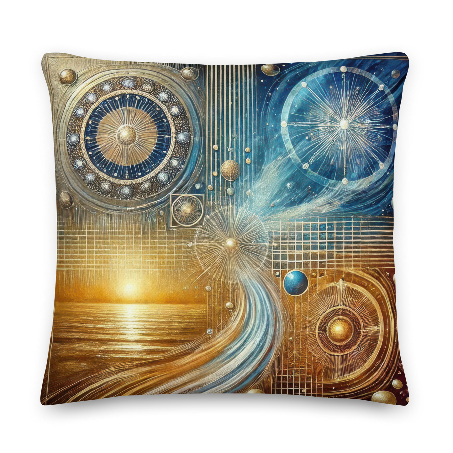 Abstract Art Pillow: Celestial Equilibrium