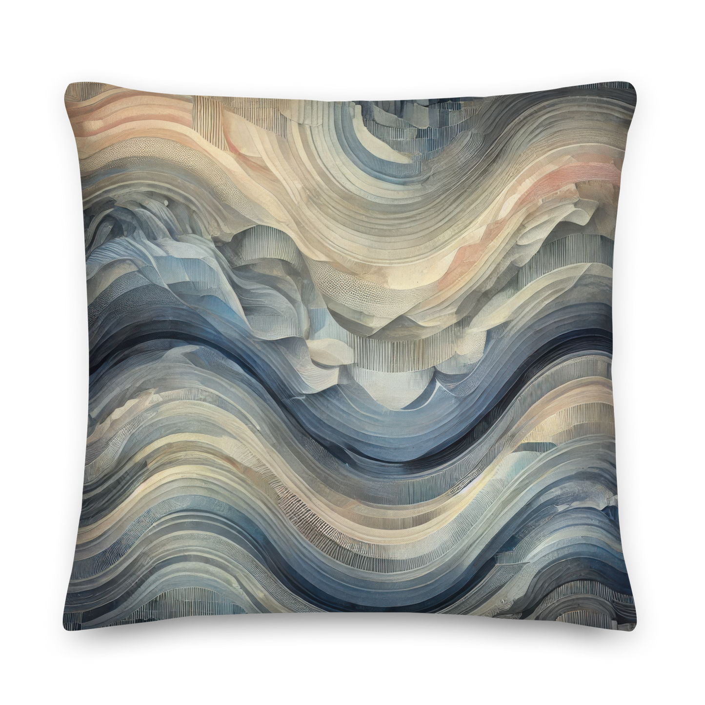 Abstract Art Pillow: Reflective Waves