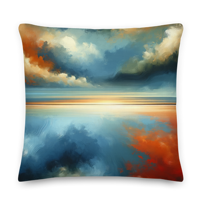 Abstract Art Pillow: Horizon of Reflection