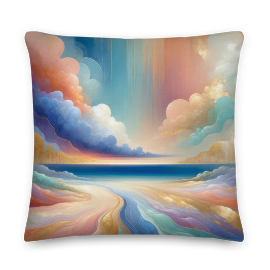 Abstract Art Pillow: Horizon of Hopes and Dreams