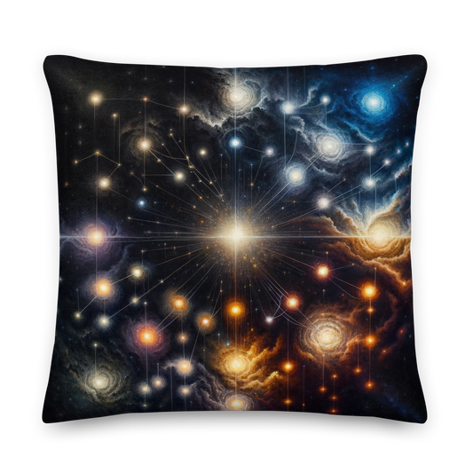 Abstract Art Pillow: Evolving Constellations