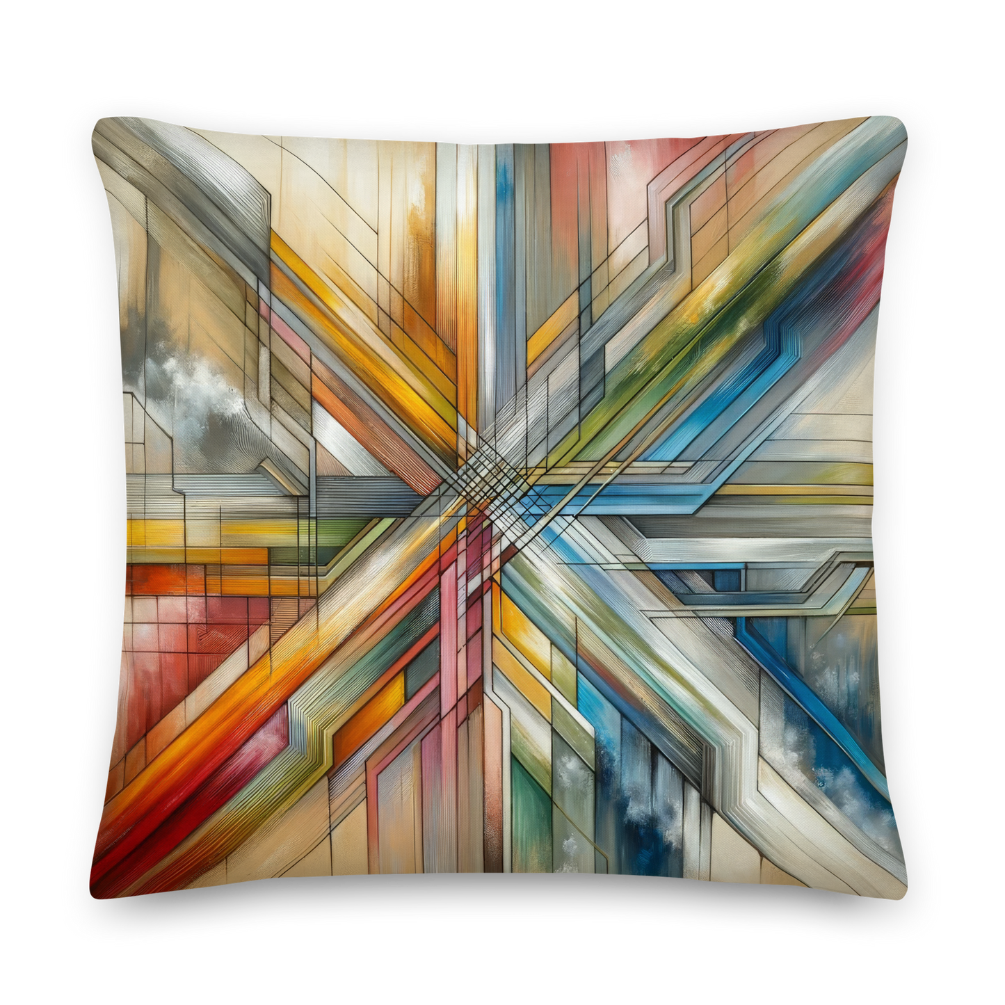 Abstract Art Pillow: Purposeful Pathways