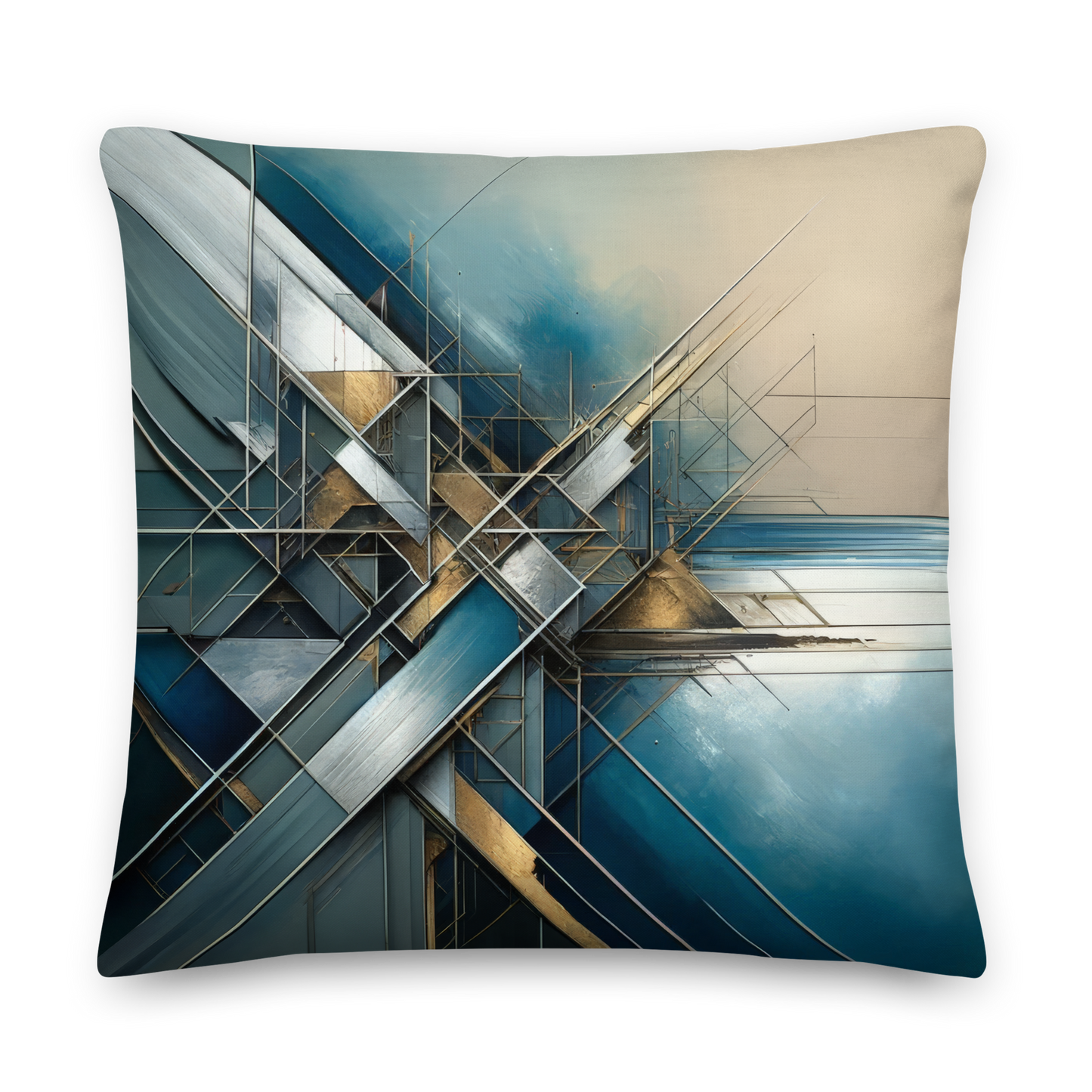 Abstract Art Pillow: Strategic Echoes