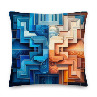 Abstract Art Pillow: Equilibrium Essence