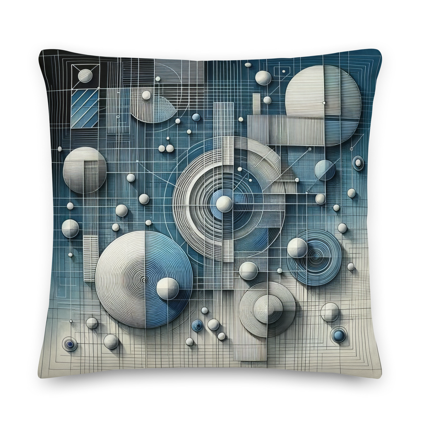 Abstract Art Pillow: Blueprints of Clarity