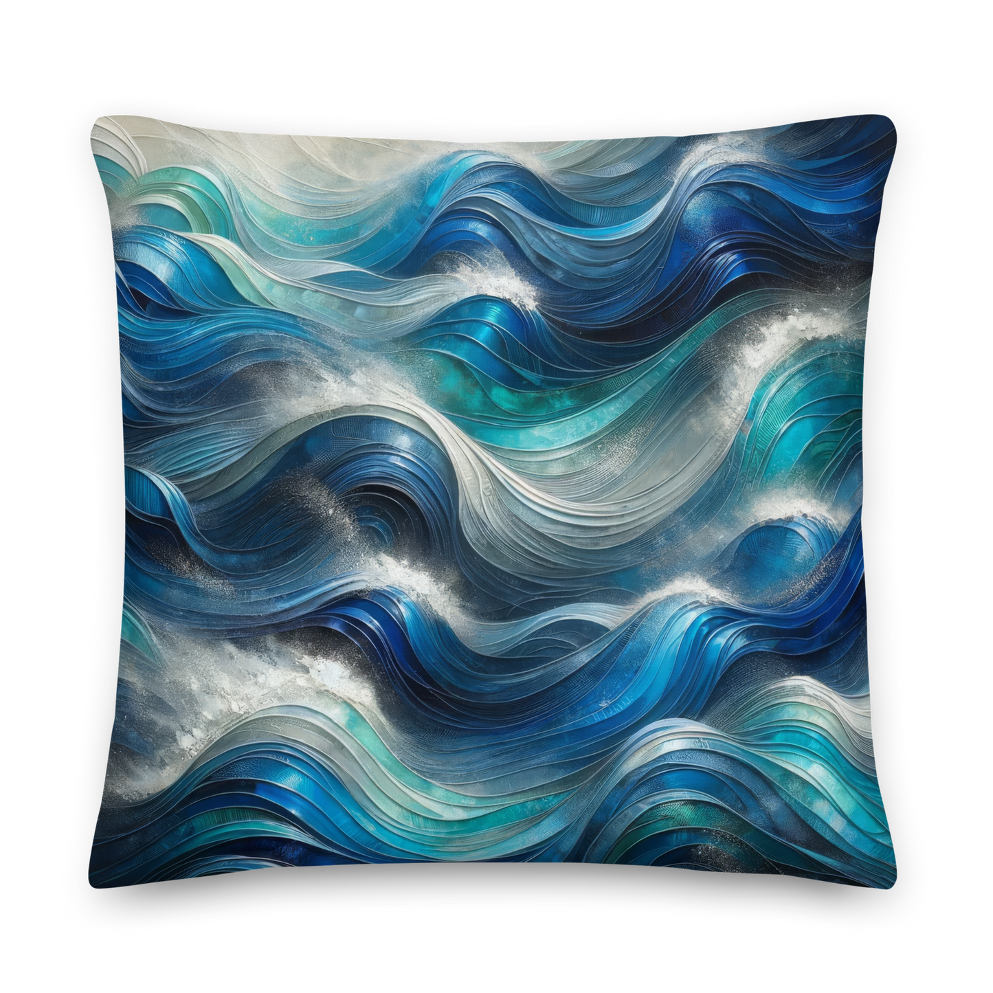 Abstract Art Pillow: Resolute Waves