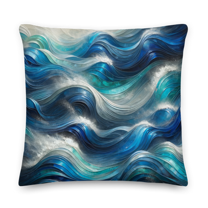 Abstract Art Pillow: Resolute Waves