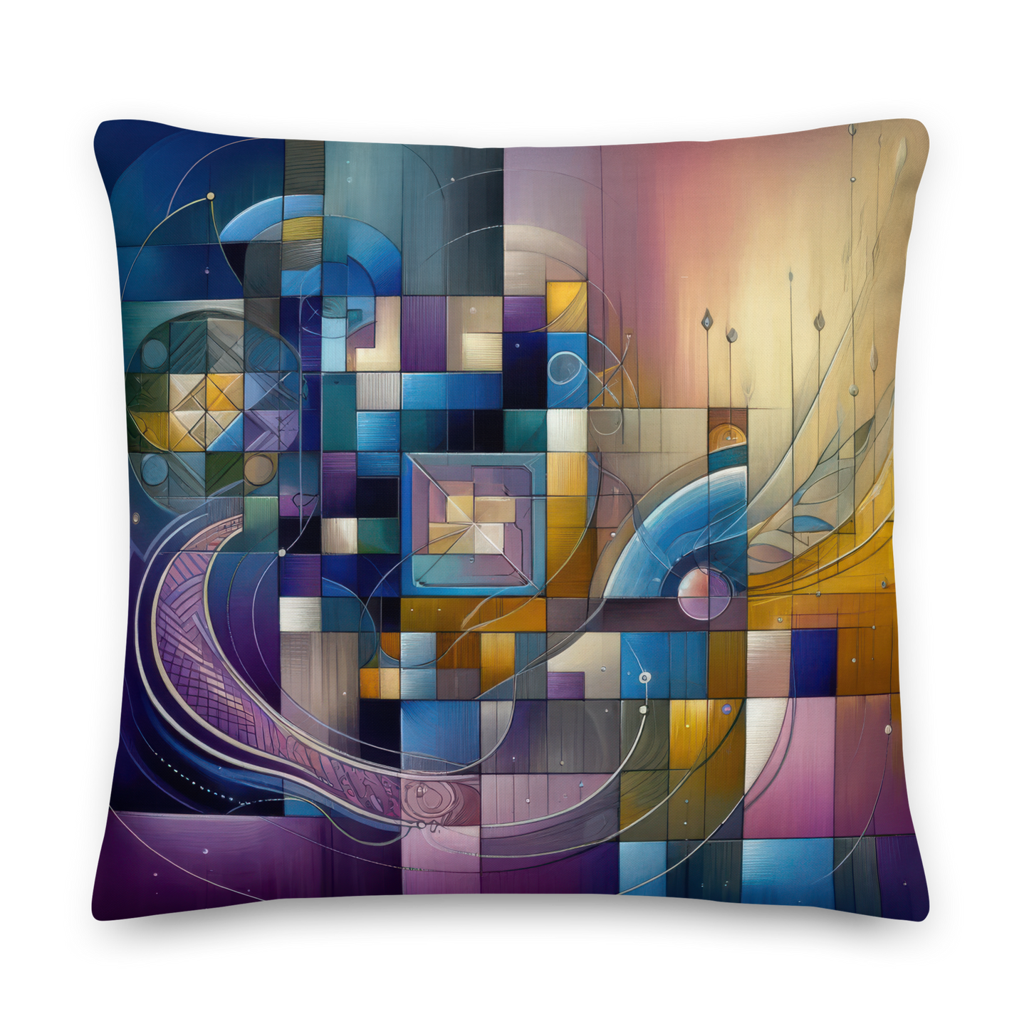 Abstract Art Pillow: Reflective Cadence