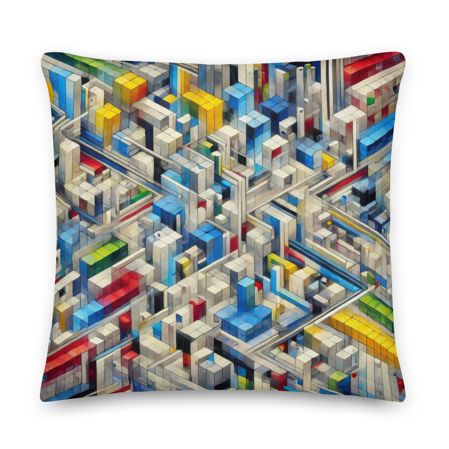 Abstract Art Pillow: Precision Mosaic