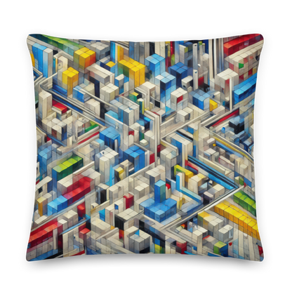 Abstract Art Pillow: Precision Mosaic