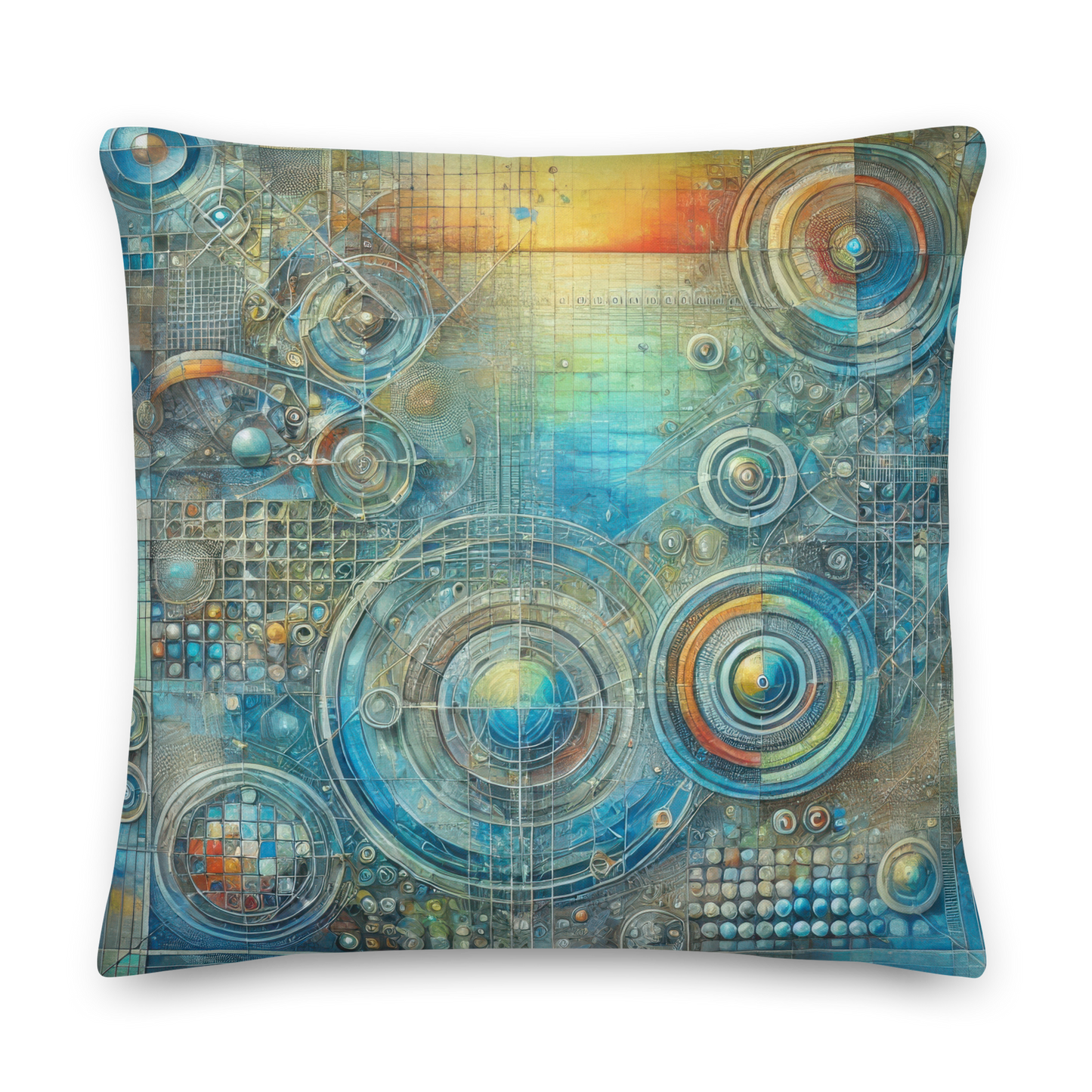 Abstract Art Pillow: Reflective Tapestry