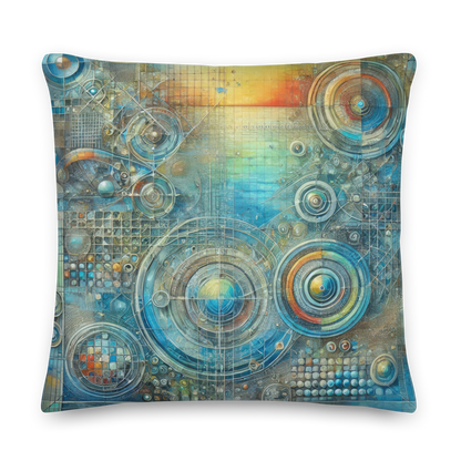 Abstract Art Pillow: Reflective Tapestry