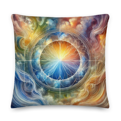 Abstract Art Pillow: Reflective Unity