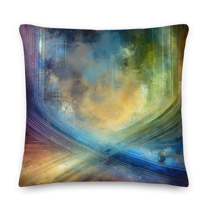 Abstract Art Pillow: Poised Spectrum