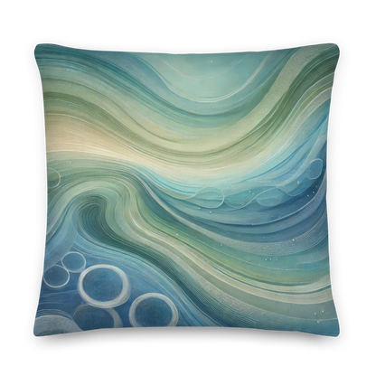 Abstract Art Pillow: Echoes of Tranquility