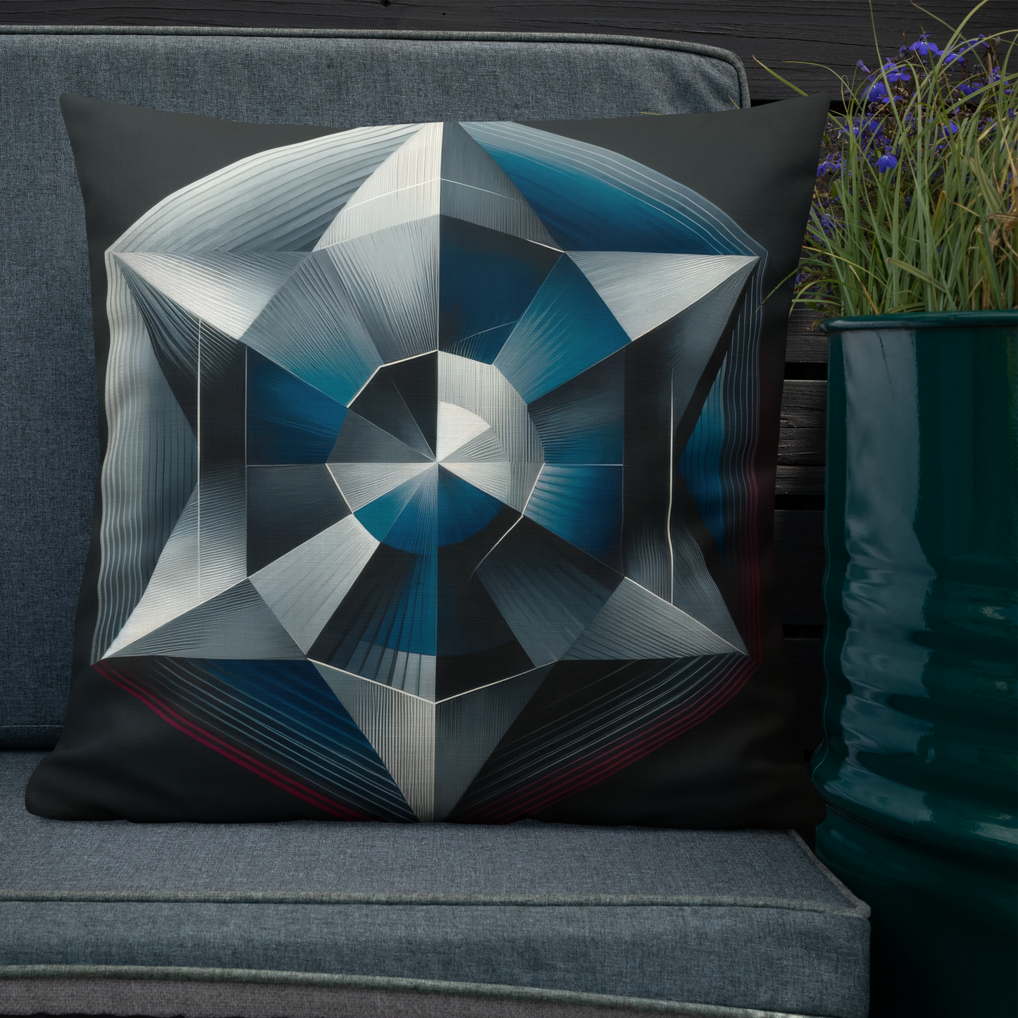 Abstract Art Pillow: Resolute Reflections