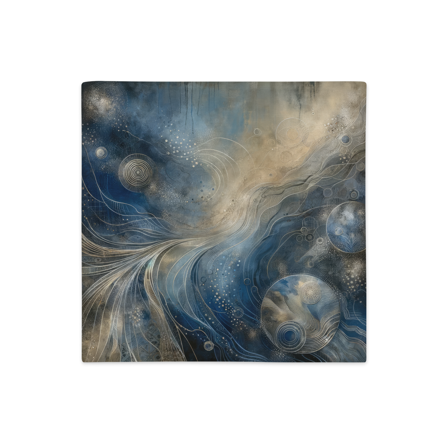 Abstract Art Pillow Case: Reflective Resonance (Cover Only)