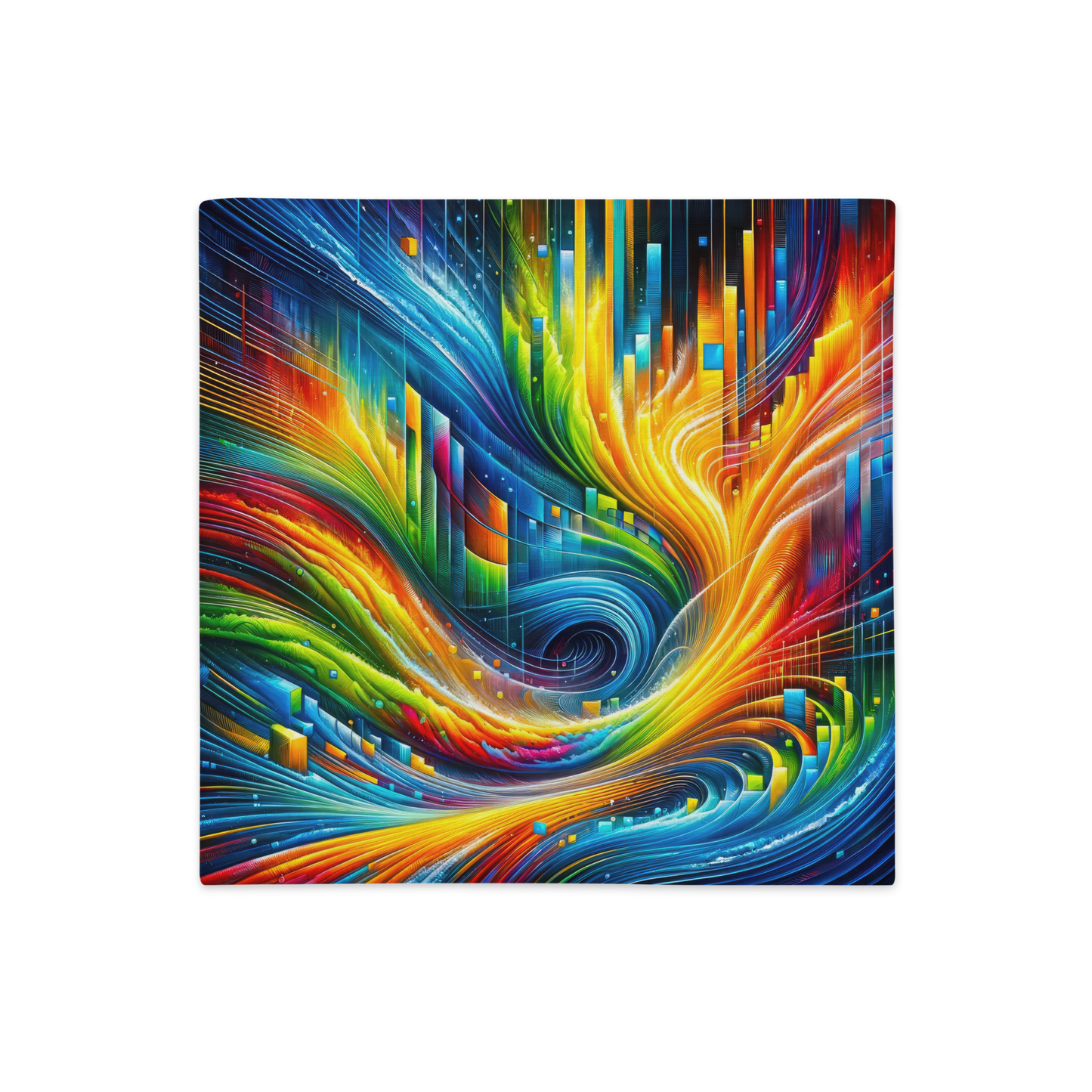 Abstract Art Pillow Case: Dynamic Resonance (Cover Only)