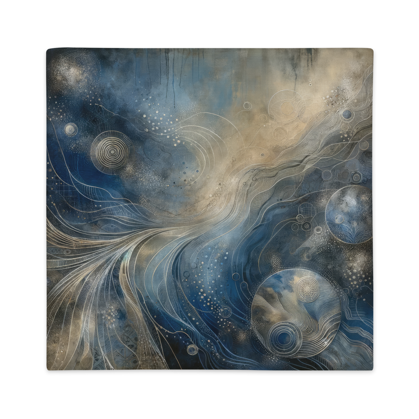 Abstract Art Pillow Case: Reflective Resonance (Cover Only)