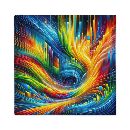 Abstract Art Pillow Case: Dynamic Resonance (Cover Only)