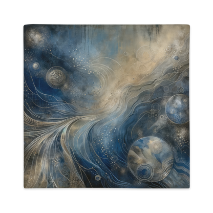 Abstract Art Pillow Case: Reflective Resonance (Cover Only)
