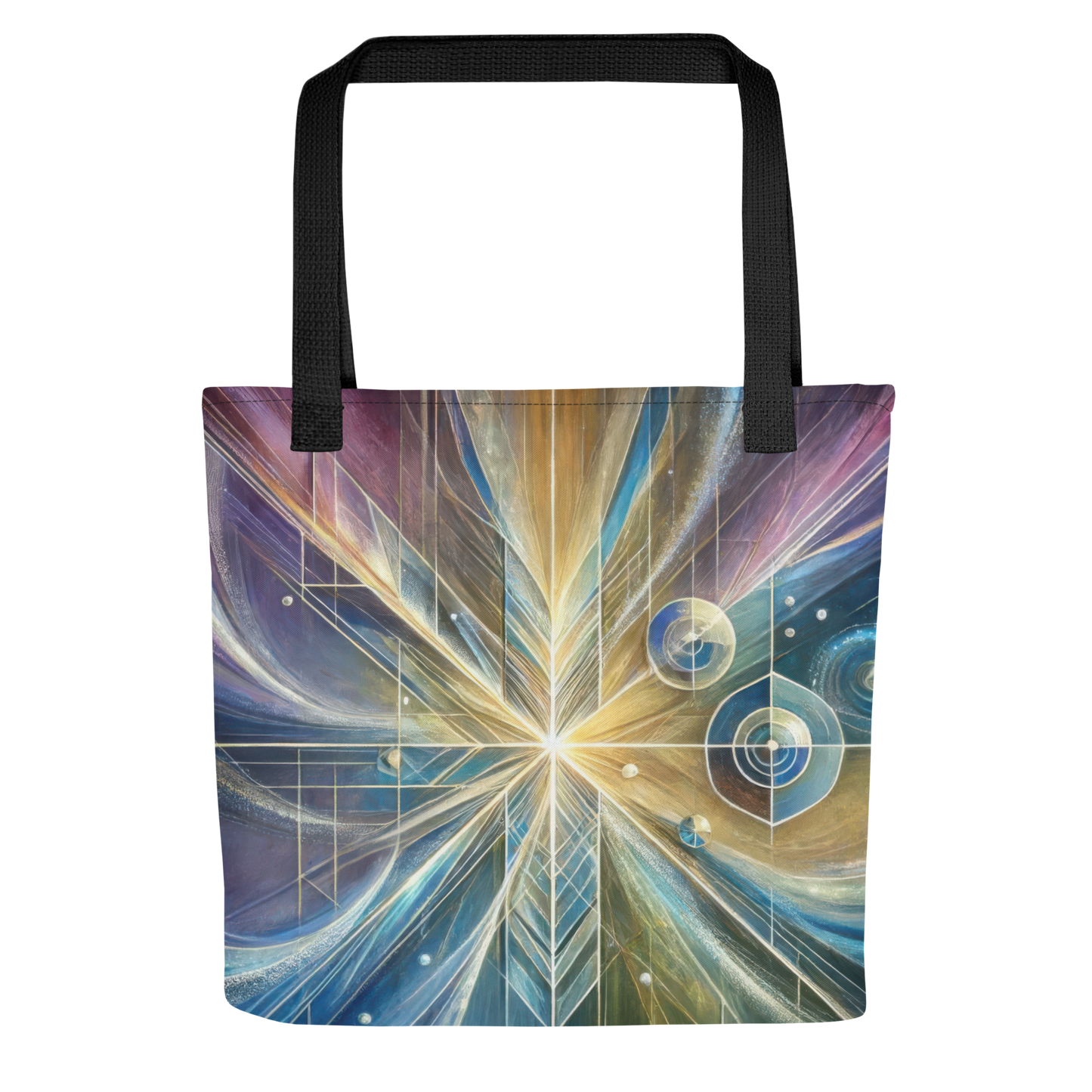 Abstract Art Tote Bag: Reflective Convergence