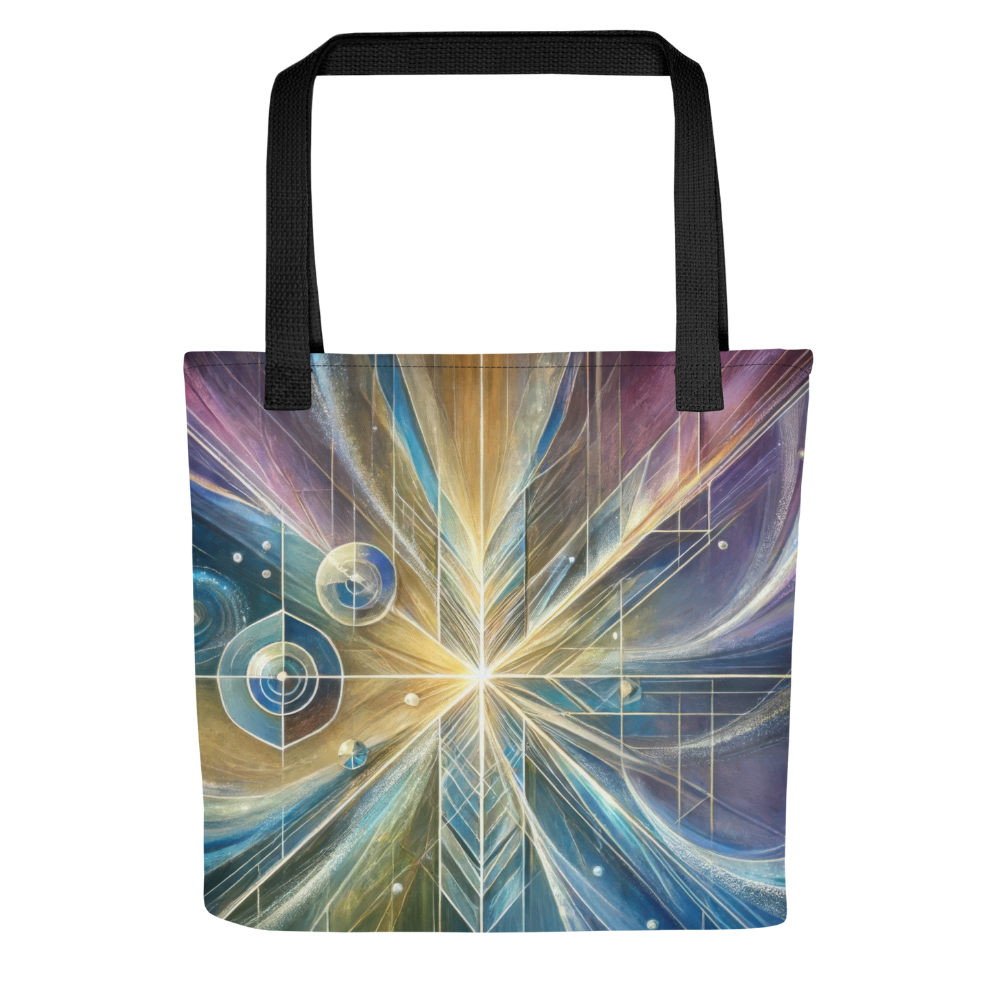 Abstract Art Tote Bag: Reflective Convergence