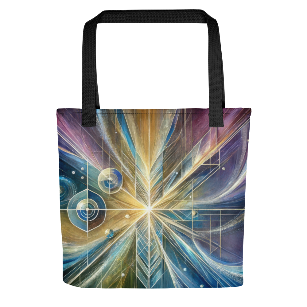 Abstract Art Tote Bag: Reflective Convergence