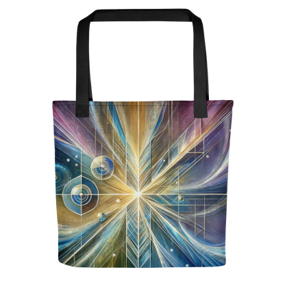 Abstract Art Tote Bag: Reflective Convergence