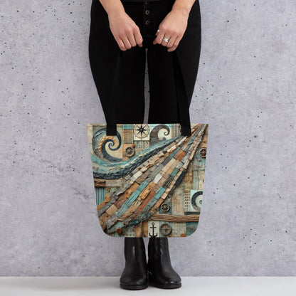 Modern Collage Tote Bag: The Unfolding Deck