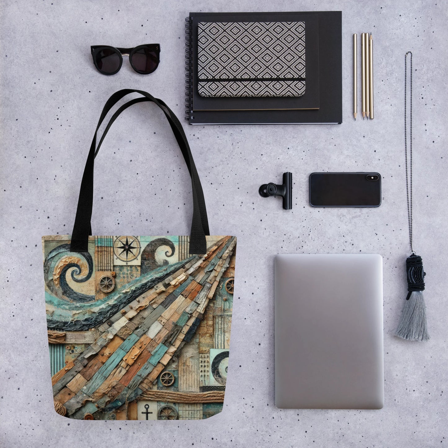 Modern Collage Tote Bag: The Unfolding Deck