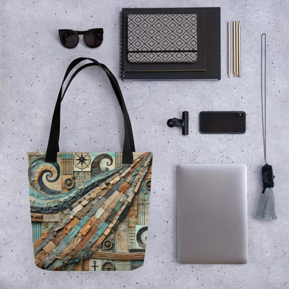 Modern Collage Tote Bag: The Unfolding Deck