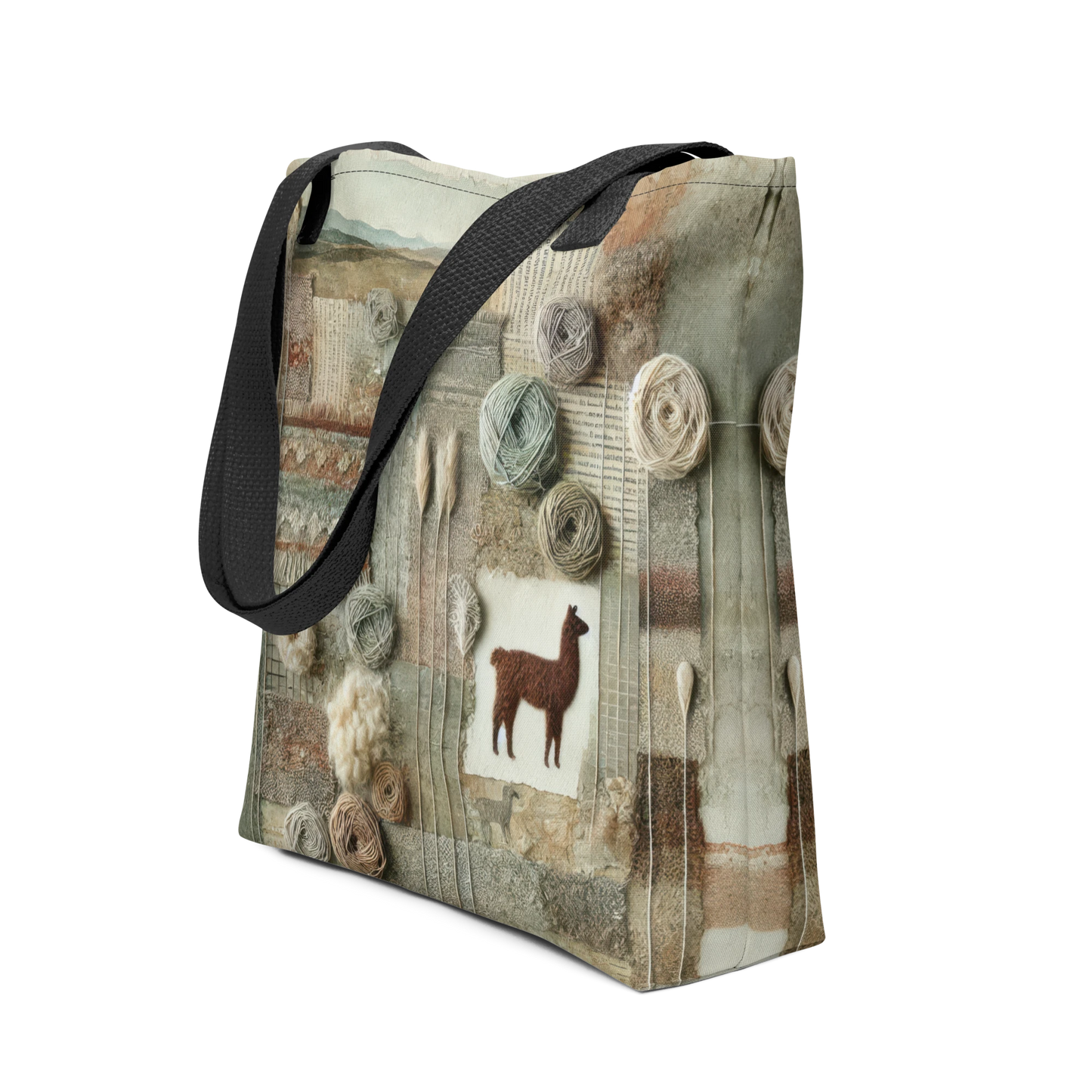 Modern Collage Tote Bag: Quiet Conversations in Wool