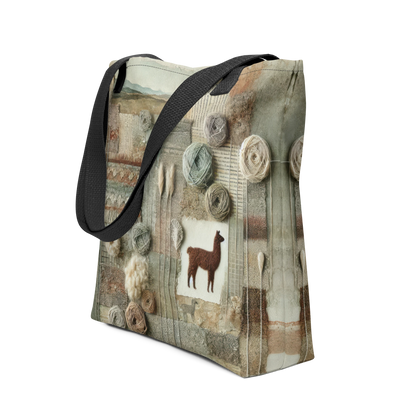 Modern Collage Tote Bag: Quiet Conversations in Wool
