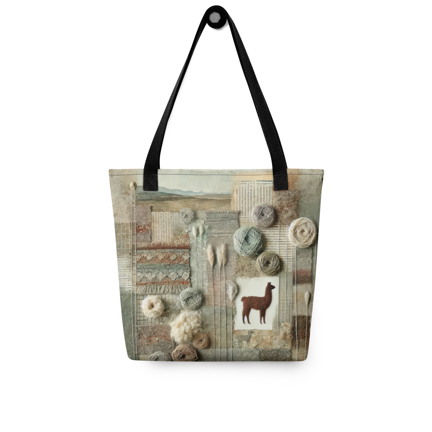 Modern Collage Tote Bag: Quiet Conversations in Wool