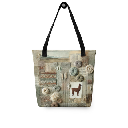 Modern Collage Tote Bag: Quiet Conversations in Wool
