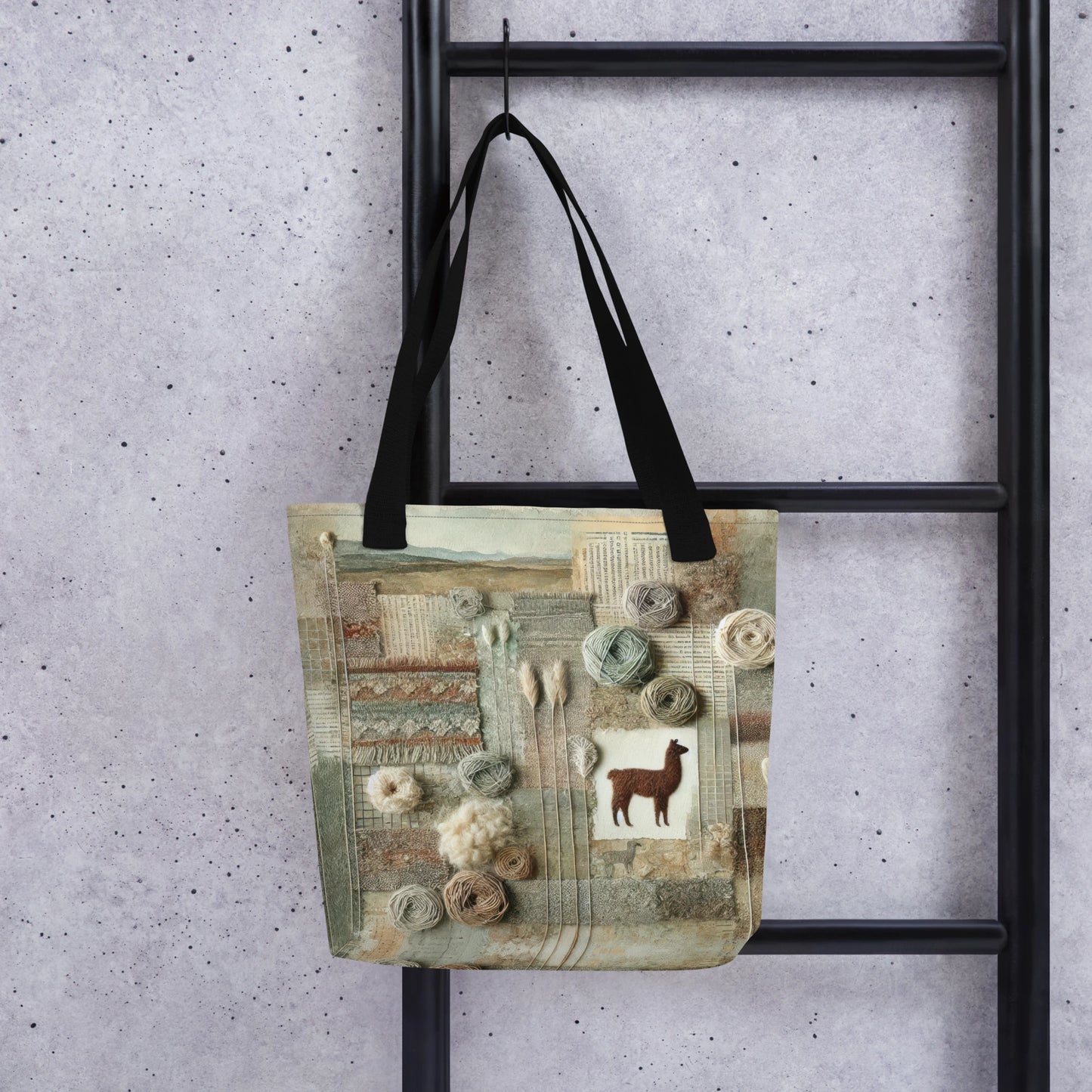 Modern Collage Tote Bag: Quiet Conversations in Wool