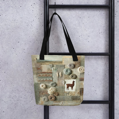 Modern Collage Tote Bag: Quiet Conversations in Wool
