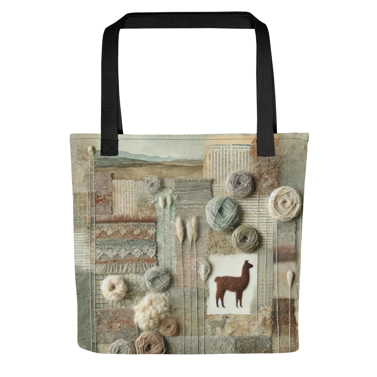 Modern Collage Tote Bag: Quiet Conversations in Wool