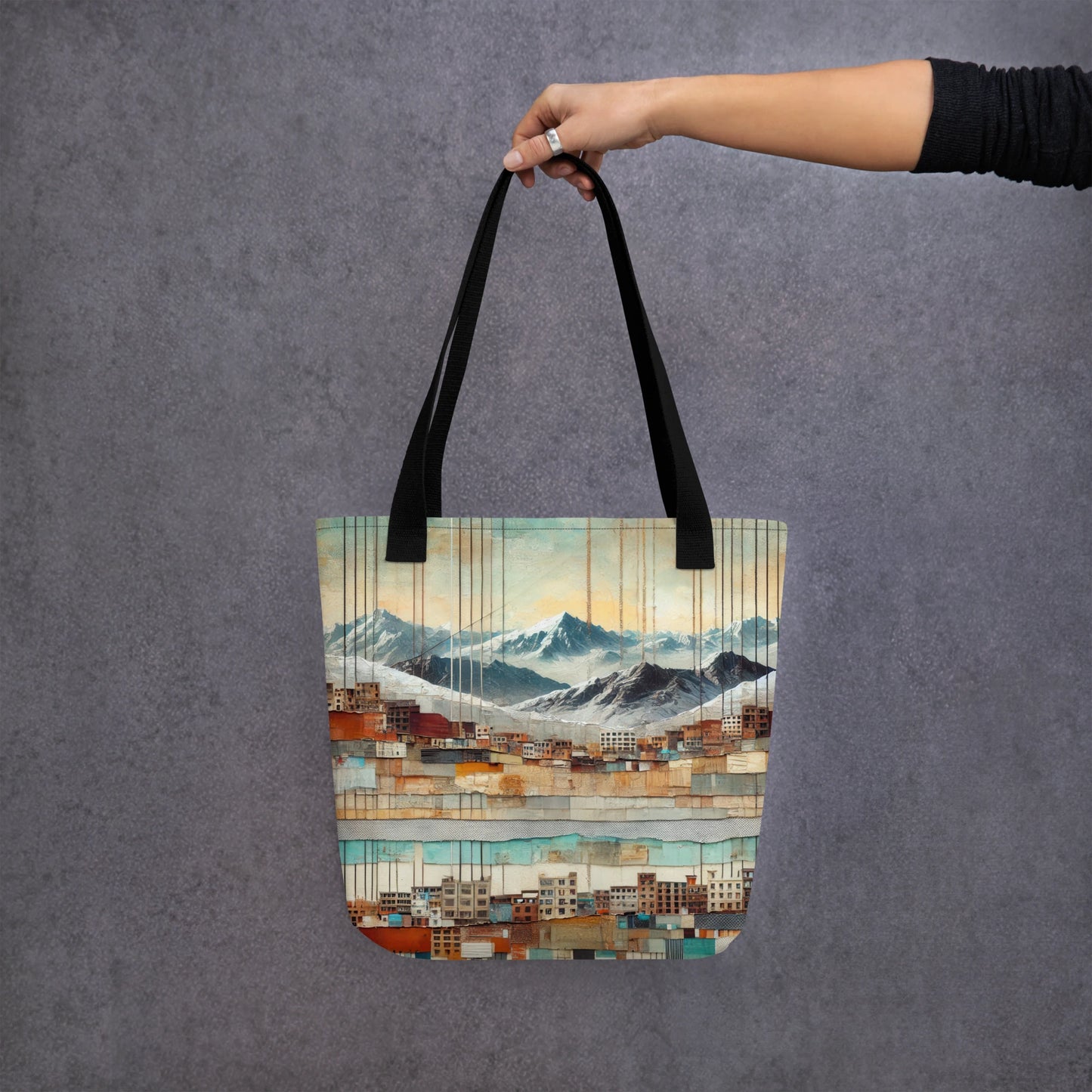 Modern Collage Tote Bag: The Hanging Streets