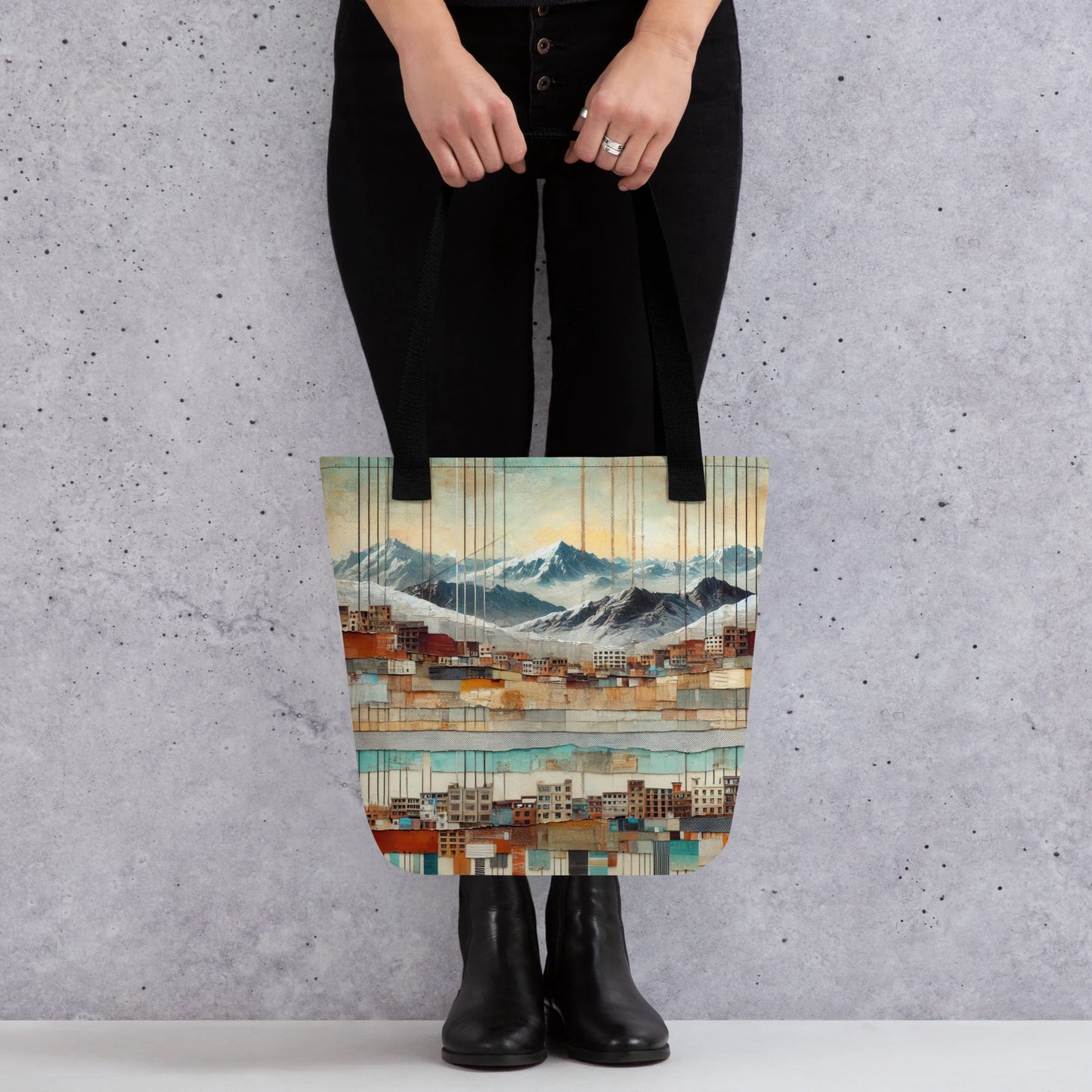 Modern Collage Tote Bag: The Hanging Streets