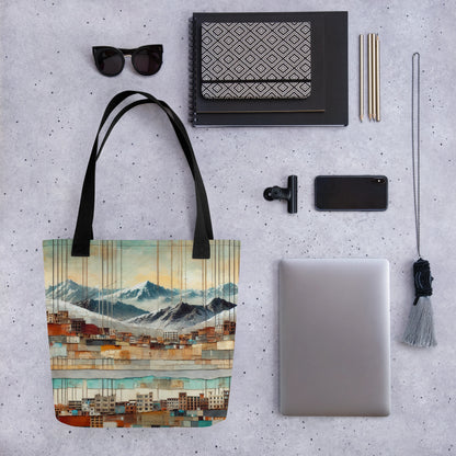 Modern Collage Tote Bag: The Hanging Streets
