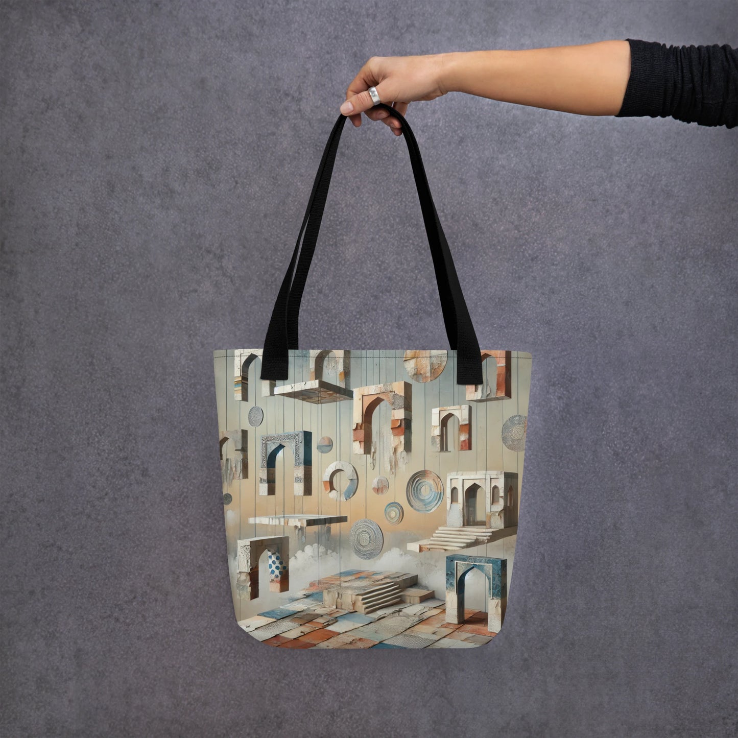 Modern Collage Tote Bag: The Hanging Courtyard