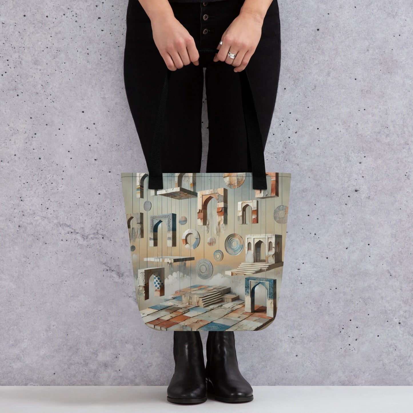 Modern Collage Tote Bag: The Hanging Courtyard