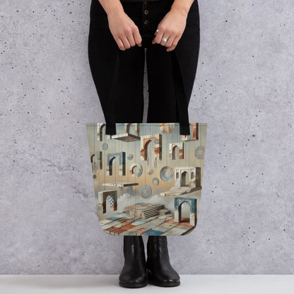 Modern Collage Tote Bag: The Hanging Courtyard