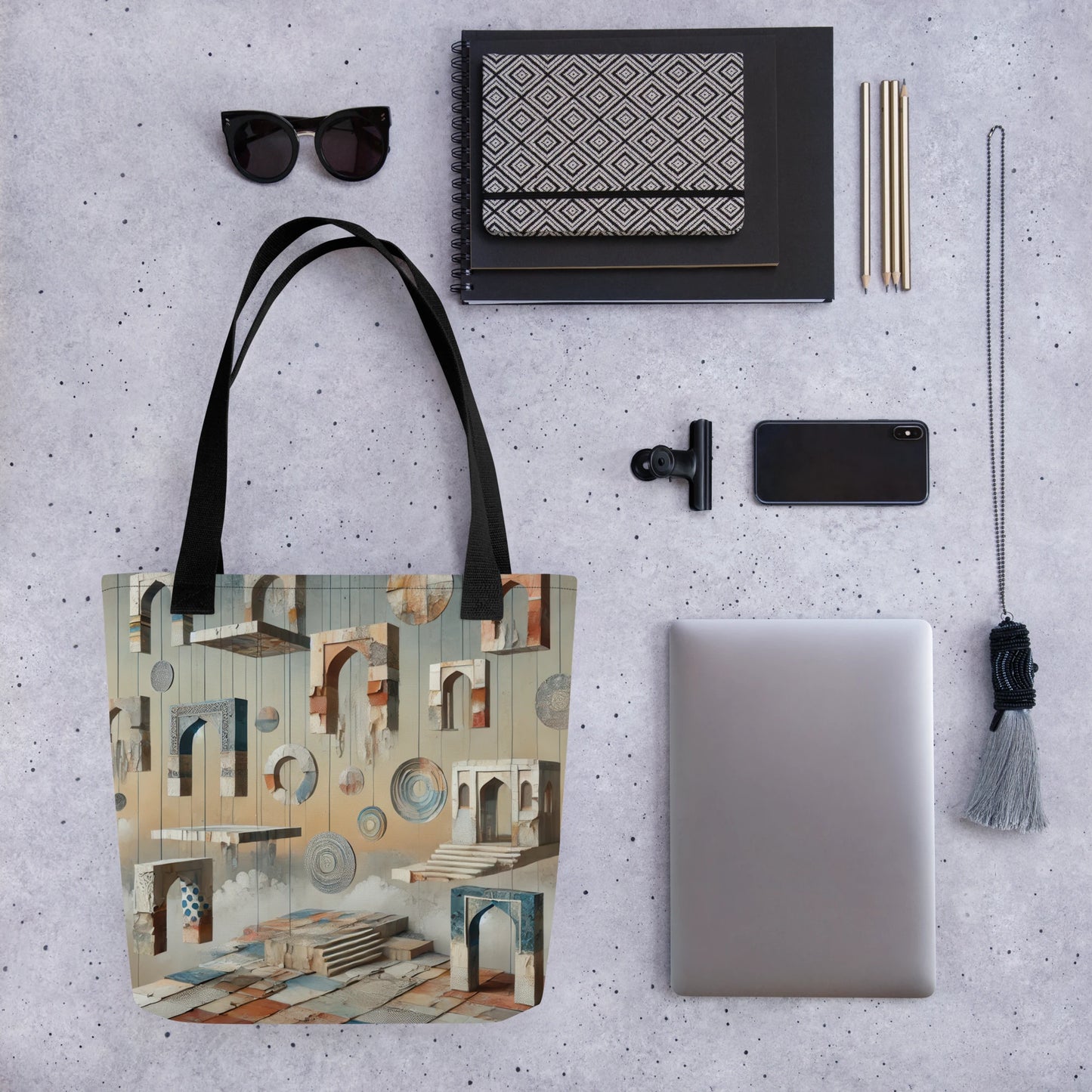 Modern Collage Tote Bag: The Hanging Courtyard
