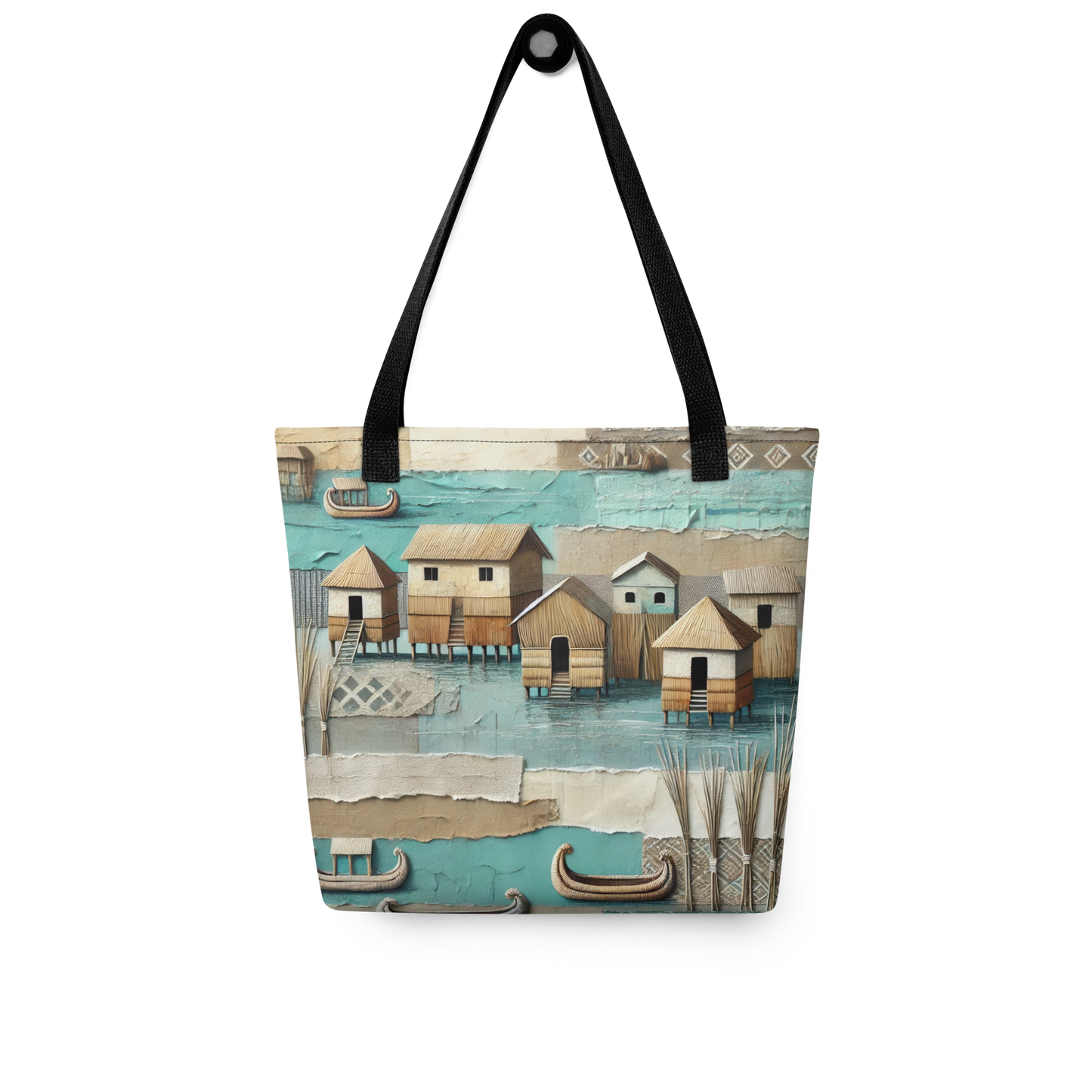 Modern Collage Tote Bag: Where the Boats Rest
