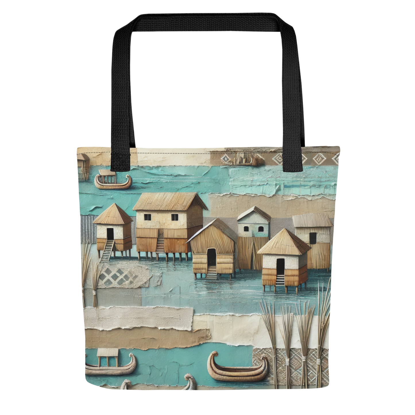 Modern Collage Tote Bag: Where the Boats Rest