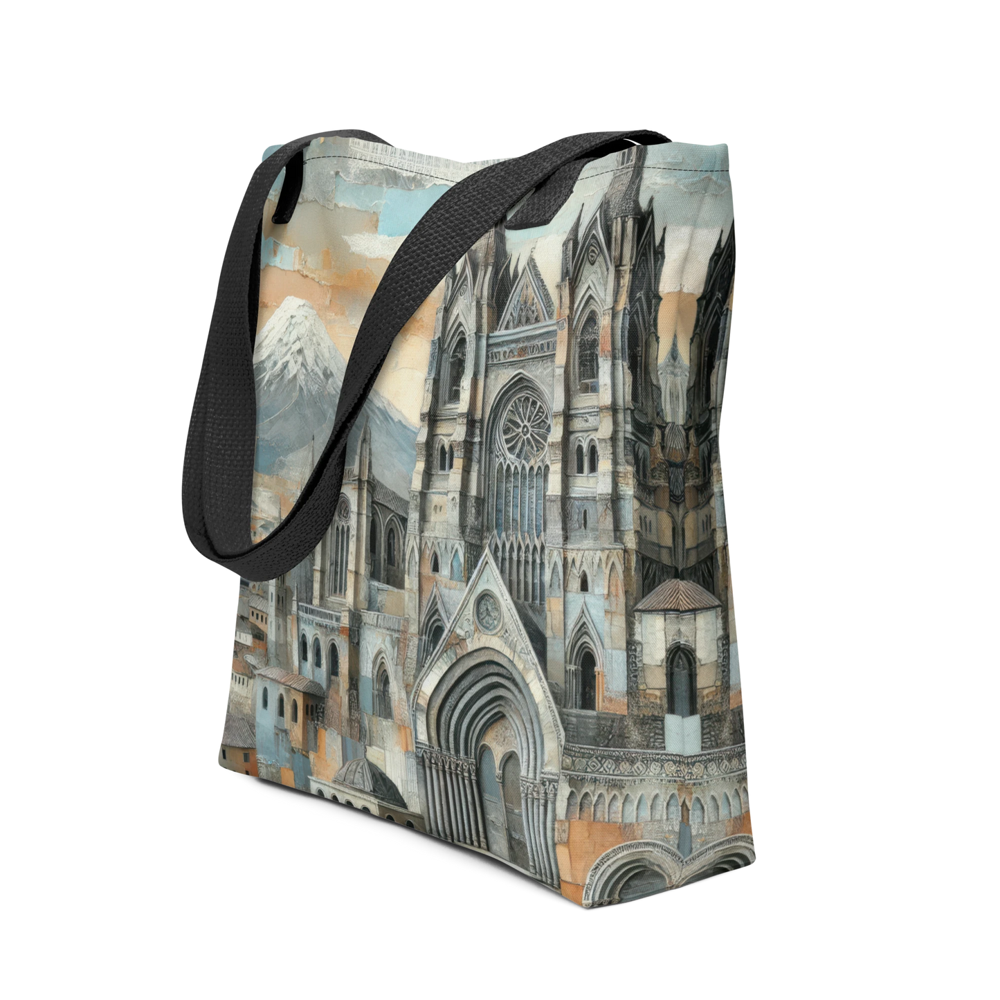 Modern Collage Tote Bag: Between Stone and Sky